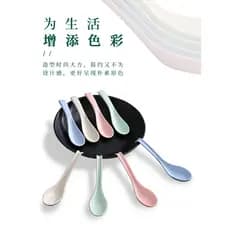 Colher pequena de palha de trigo, colher para beber doméstica, 4 colheres para adultos, colher de plástico criativa nórd