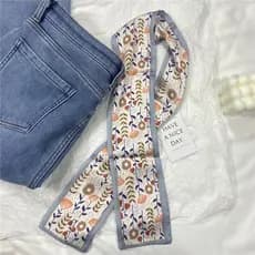 Primavera cor/francês Retro pequeno lenço de seda bandana saco cinta lenço multiuso