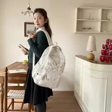 Arco Polka Dot mochila feminina estudantes do ensino médio doce estilo Preppy mochila lazer ao ar livre leve saco de via