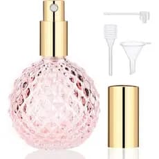 Frasco De Perfume , Spray Rosa De 3.4 Onças E 100 Ml Para Atomizador De Vidro Recarregável Vazio , Recipientes De Amostr