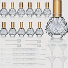 Frasco De Vidro De 15ml , Atomizador De Perfume , Spray Recarregável , Vazio Com Tubo De Funis