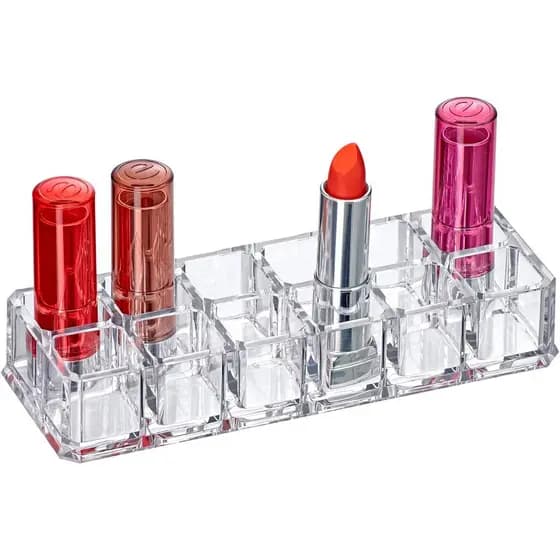 Charm-Organizador De Batom Acrílico Com 12 Slots , Suporte Para , Brilho Labial , Cosméticos