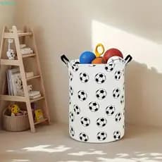 Cesto De Roupas Sujas DARNELL , Dobrável Com Alças , Roupa Suja , Balde De Armazenamento De Brinquedos Estampa De Futebo