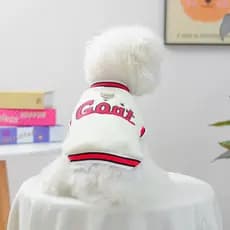 Moletom Bordado para Cães e Gatos de Pequeno e Médio Porte |   Vermelho e Branco, Tecido de Poliéster Confortável e Maci
