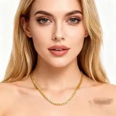 Colar em aço inoxidável 18K, simples e versátil, elegante e sofisticado.