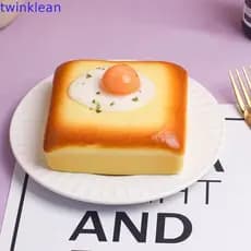 Brinquedo De Pão De Apertar TWINKLEAN , Squishy De Torrada De Ovo Frito De Espuma Relaxante Manual , Mole De Ascensão Le
