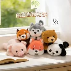 Conjunto De Brinquedos De Pelúcia De Animal Deitado Perfumado Sanyechao , Boneca Panda Husky Shiba Inu Bear Pig , Decora