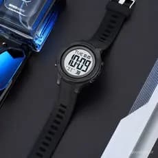 Relógio Eletrônico Multifuncional Masculino Preto para Esportes ao Ar Livre, Relógio de Moda Estilo Estudantil GBBP