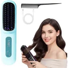 Go Brush Pro para Cabelos Curtos - Escova Alisadora Sem Fio Atualizada 2026 com Aquecimento Rápido, 3 Configurações de T