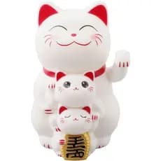 Maneki Neko Solar com Movimento Automático para Prosperidade Feng Shui (7,7 x 7,7 x 11,4CM)