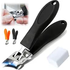 Cortador de Unhas Inclinado com Abertura Larga Anti-Respingo, Novo Cortador de Unhas Curvo 2026 para Unhas Grossas, Cort