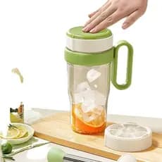 Copo Shaker Com Bandeja De Gelo E Bastão De Lama , Transparente Alça Tampa , Verde