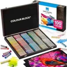 Color BLOCK Pastéis Macios Para Artistas-Conjunto De Arte Em Com Giz Quadrado De 80 Cores Caixa De Carbono-Kit Pigmentos