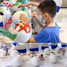 Kit de Materiais para Pintura de Futebol Graffiti DIY para Atividades de Pintura em Jardim de Infância, Atividade Pais-F