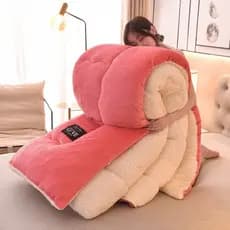 Popular colcha de veludo de leite espesso, colcha de inverno quente de lã de cordeiro, colcha de lã coral, colcha de pri