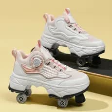 Patins de rodas, patins com rodas, sapatos transformáveis, patins de quatro rodas de dupla utilização, patins de duas fi