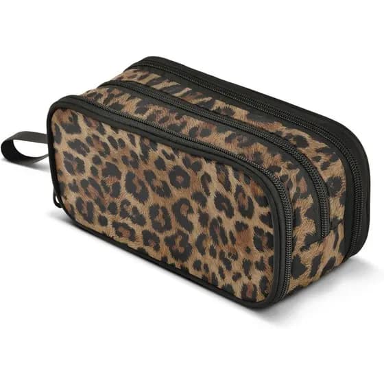 Estojo de Lápis Bolaz com Estampa de Guepardo e Leopardo, Grande Capacidade, Bolsa para Canetas, para Escola, Adolescent