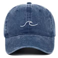 Nova Moda Ondulações Ondas Bordado Boné De Beisebol Masculino E Feminino Algodão Lavado Lazer Ao Ar Livre Chapéu De Sol