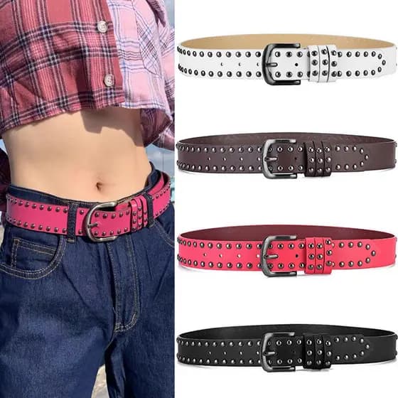 Cinto Moda Rebite Casual Com Jeans
