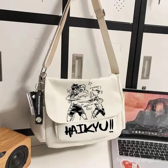 Bolsa Mensageiro Haikyuu Tobio Kageyama Hinata Shoyo Anime Único Ombro Estudante