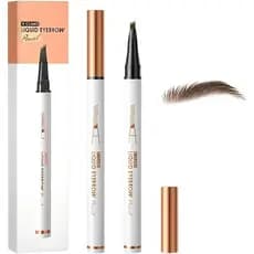 2 Lápis de Sobrancelha para Microblading, Lápis de Sobrancelha 3D à Prova d'Água com 4 Pontas, Maquiagem Natural de Long