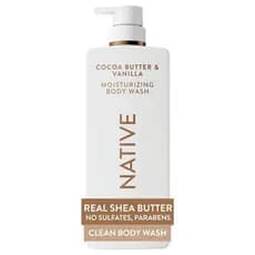 NativeMoisturizingBodyWash, Manteiga de Cacau e Baunilha, Hidratação de 24 Horas para Pele Seca e Sensível, Feito com Ma
