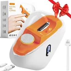 Cortador de unhas elétrico, aparador de unhas automático 2 em 1 com luz LED, cortador de unhas elétrico ajustável em trê