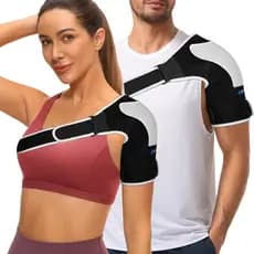 Suporte e Imobilizador de Ombro - Faixa Ajustável de Neoprene para Manguito Rotador, Tendinite, Ombro Congelado e Luxaçã