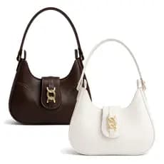 Kit 2 Bolsa Feminina Meia Lua de Ombro Blogueira Lisa Alça Transversal Promoção
