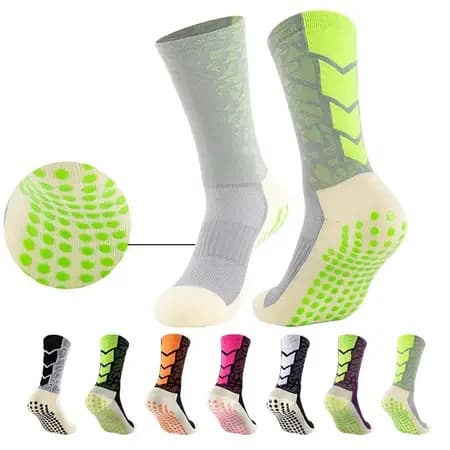 Kit 3par Meias de futebol masculinas com aderência absorção de suor sola de toalha treino