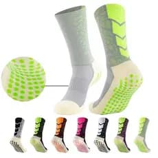 Kit 3par Meias de futebol masculinas com aderência absorção de suor sola de toalha treino
