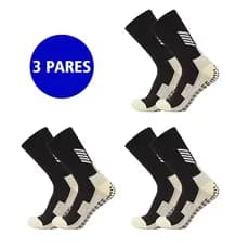 Kit 3 Pares Meias Esportivas Cano Alto Antiderrapantes Jcolour Unissex Masculino e Feminino