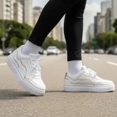 Tênis Feminino Street Macio Tênis Feminino Casual Branco Tênis Esportivo Academia Corrida