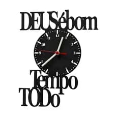 Relógio em MDF Decoração Deus é Bom o Tempo Todo Decorativo Sala Quarto Cozinha
