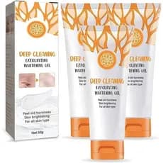 Gmeelan Gel Esfoliante Clareador de Laranja, Esfoliante em Gel de Laranja para Rosto e Corpo, Clareamento da Pele, Gel E