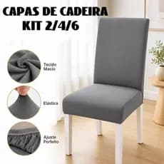Capas de Cadeira Kit 2/4/6 em Malha Elástica Flexível Removível Lavável Capas Para Cadeira Jantar