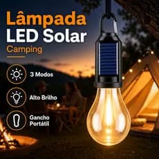 Lâmpada LED Solar Portátil Camping Lâmpada Led Solar De Gancho Portátil Camping Viagem Pesca Preto