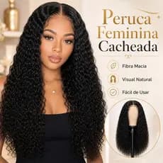 peruca feminina Ondulado Peruca de Cabelo Humano Preto Alta Qualidade Uso Diário