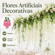 kit 12/36 PCS Flores artificiais Kit Flores Artificiais Glicínia  Pendente  Decoração Casamento Festa Jardim