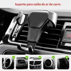 Suporte para carro de gravidade prático e conveniente, com fixação por clip de ventilação para celular, suporte móvel