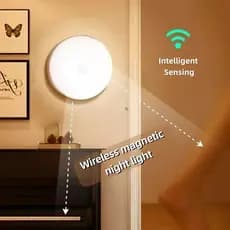 Luz Noturna Inteligente Recarregável por USB, Sensor Automático para Quarto, Armário, Corredor, Lâmpada de Cabeceira