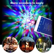 Lâmpada de ambiente colorida USB mini 4W, com iluminação RGB, controle por voz, bola mágica, luz para festas e lâmpada