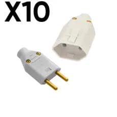 Kit 10 Plug Macho 10a + Plug Femea 10a 2p Fame