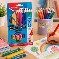 Lapis 12 Cores Jumbo Strong 4mm Maped Color Peps Corpo mais grosso que facilita a criança segurar