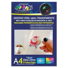 Adesivo Vinil A4 100% Transparente Impressora Jato De Tinta
