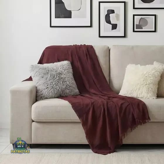 Manta Para Sofá Luxo Grande 2,20m Macia Decorativa Premium