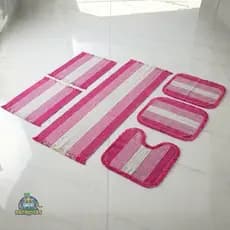 Kit 6 Peças Tapetes Banheiro e Cozinha 100% Algodão Macio Absorvente Alta Qualidade