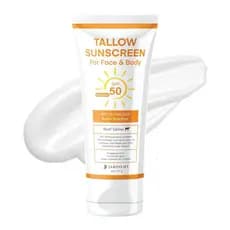 Protetor Solar de Sebo Bovino SPF50 com Minerais: Proteção Solar Instantânea, Protetor Solar sem Óxido de Zinco Nano - F