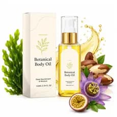 Óleo Corporal Firmador Botânico com Algas Wakame, Óleos de Noz do Brasil e Passiflora, Hidratação Leve e Não Oleosa para