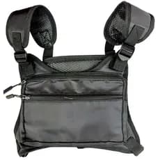 Bolsa Peitoral Tática Masculina Moto Chest Bag Preta Transversal Ajustável Anti Furto Com Zíper LOJAAGORA